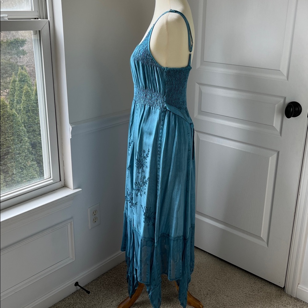 Advance Apparels Teal Embroidered Dress - Picture 4 of 11